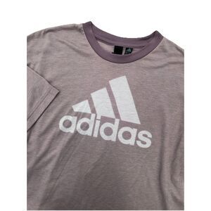 Adidas Purple Spellout Logo Crop Short Sleeve T Shirt Women's Size Medium‎
